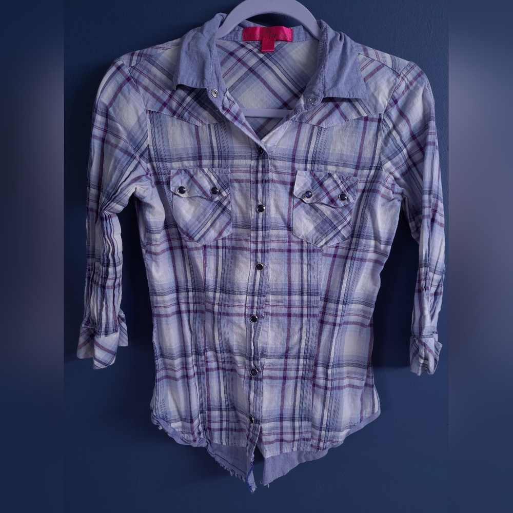 Plaid Button-Up Shirt